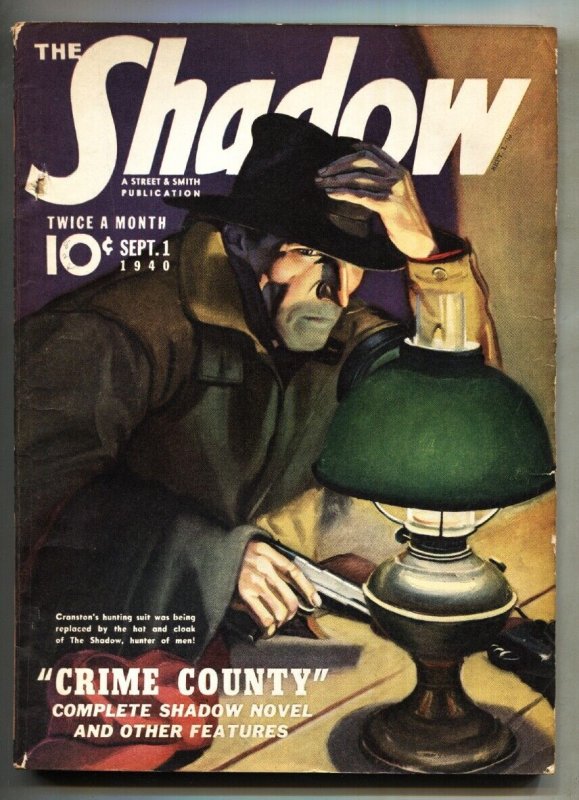 Pulp: the Shadow Sep #1 (1940), raw comic book in VG condition — front cover