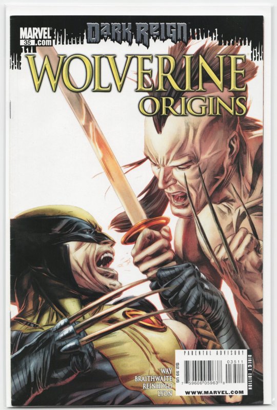 Wolverine: Origins #35 (Marvel Comics, 2009), raw, ungraded comic book — front cover