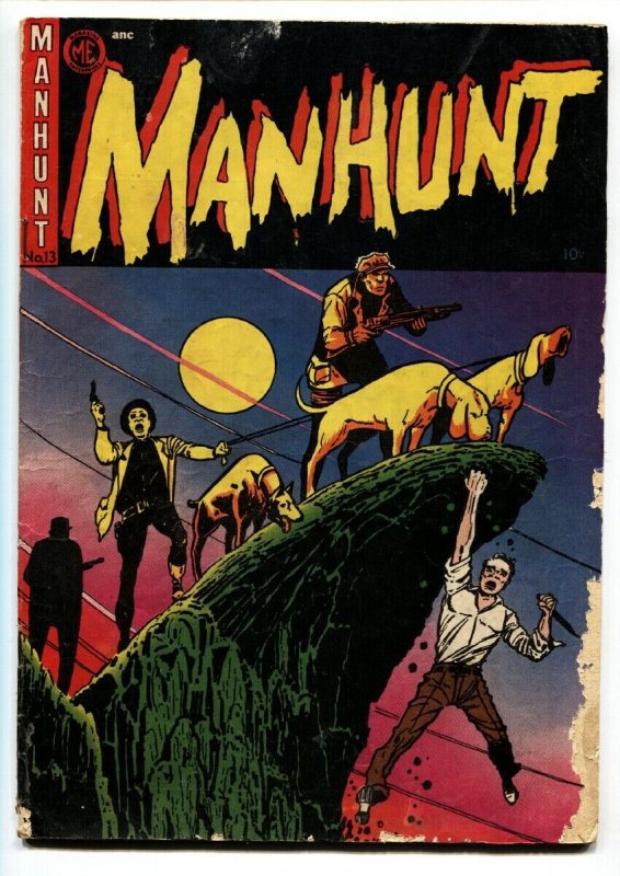 Manhunt #13, raw, ungraded comic book — front cover