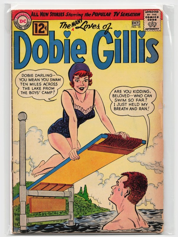 Many Loves of Dobie Gillis #15 (1962), raw, ungraded comic book — front cover