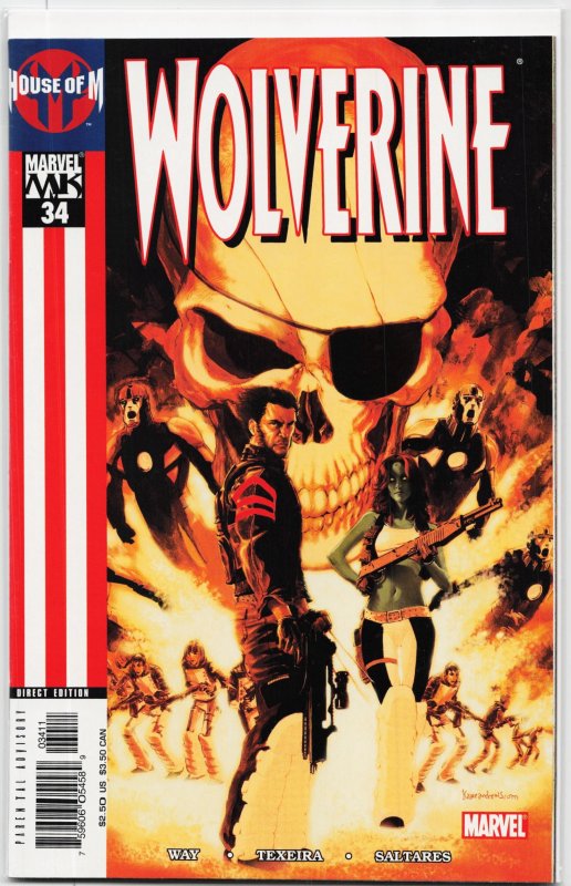 Wolverine #34 (Marvel Comics, 2005), raw, ungraded comic book — front cover