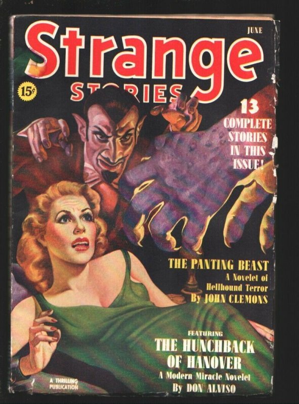Strange Stories 6/1940-Terrified Woman Horror Cover-Weird Menace-Henry Kuttne..., raw, ungraded comic book — front cover