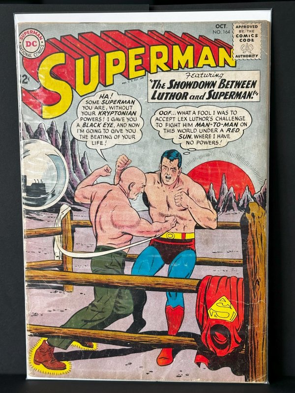Superman #164 (DC Comics, 1963), raw, ungraded comic book — front cover