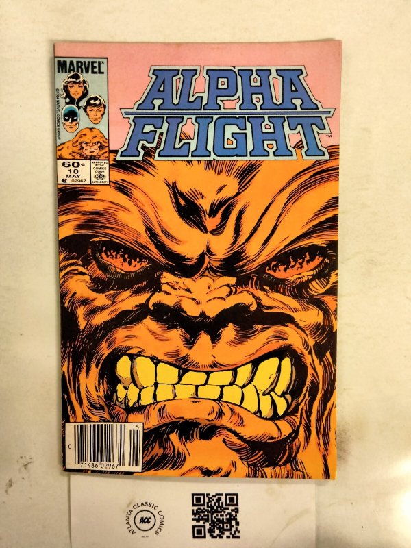 Alpha Flight #10 (Marvel Comics), raw comic book in NM condition — front cover