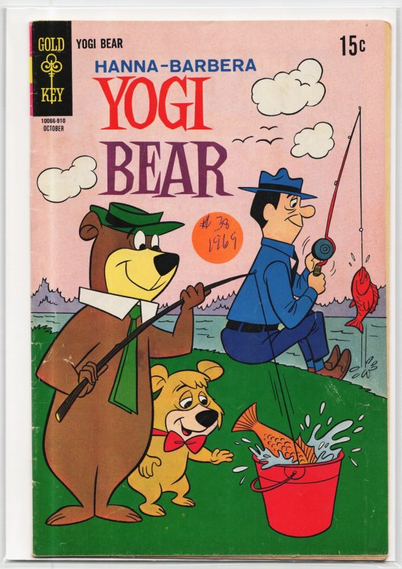 Yogi Bear #38 (Gold Key, 1969), raw, ungraded comic book — front cover