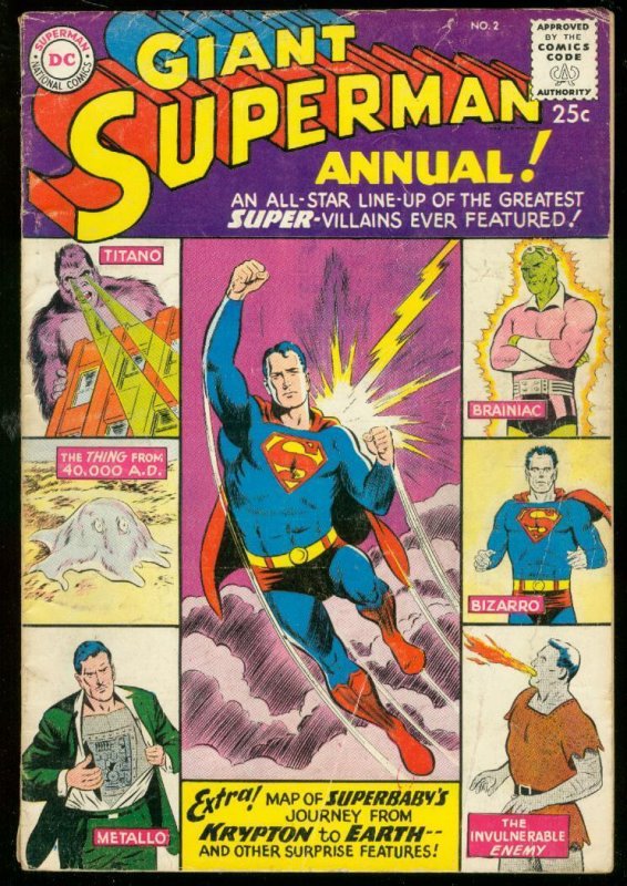 Superman Annual #2 (DC Comics, 1960), raw comic book in VG condition — front cover