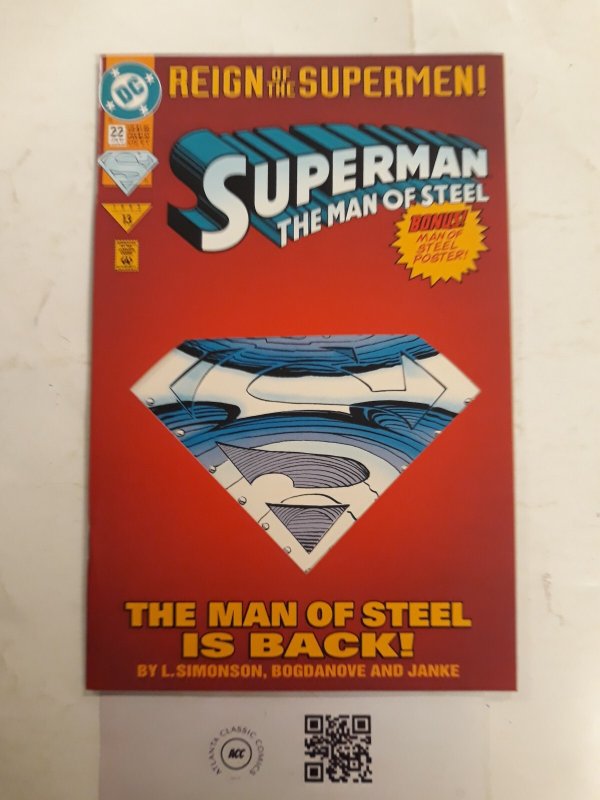 Superman the Man of Steel #22 (DC Comics, 1993), raw comic book in NM condition — front cover