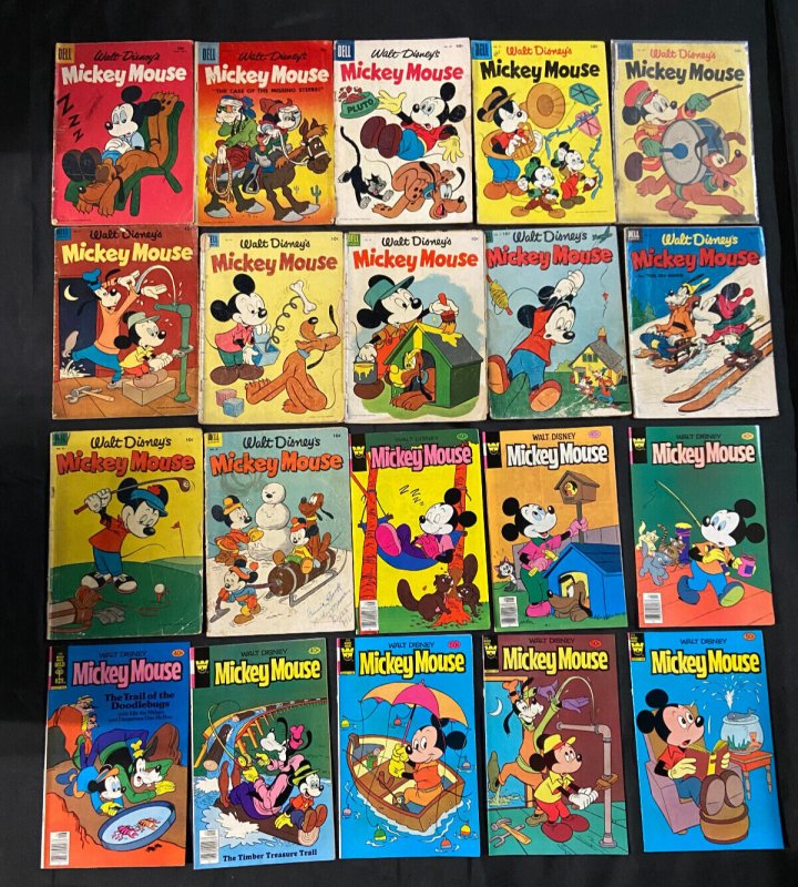Huge Dell Mickey Mouse + Moby Duck 122 Comic Book Lot G-Vf 1960's -80's (1960), raw comic book in VF condition — front cover