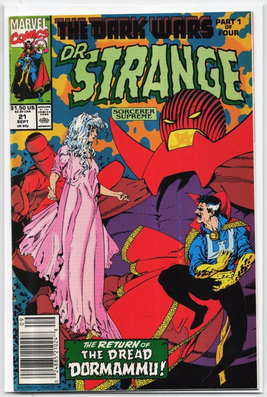 Doctor Strange, Sorcerer Supreme #21 (Marvel Comics, 1990), raw, ungraded comic book — front cover