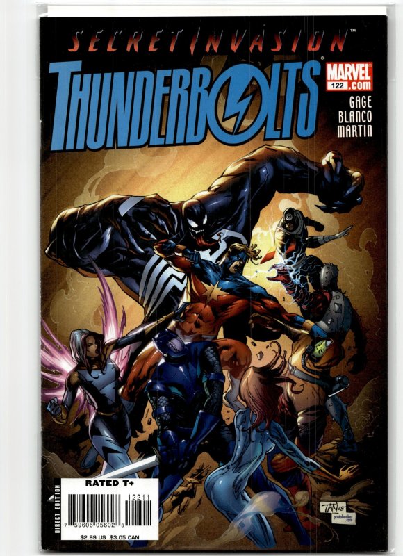 Thunderbolts #122 (Marvel Comics, 2008), raw, ungraded comic book — front cover