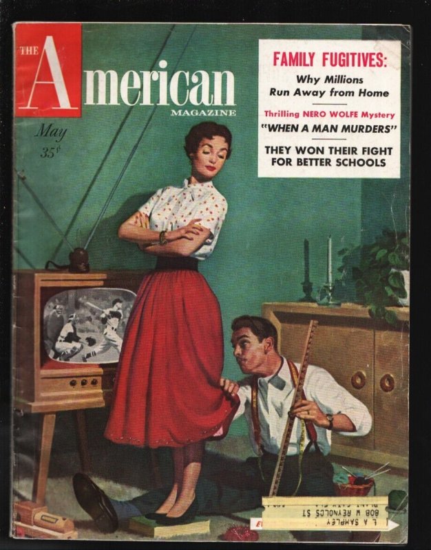 Pulp: American Magazine 5/1954-Gordon Johnson Cover Art-Nero Wolfe Story -Re..., raw, ungraded comic book — front cover