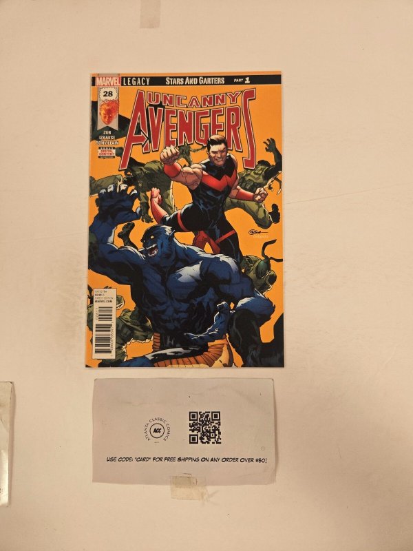Uncanny Avengers #28 (Marvel Comics), raw comic book in NM condition — front cover