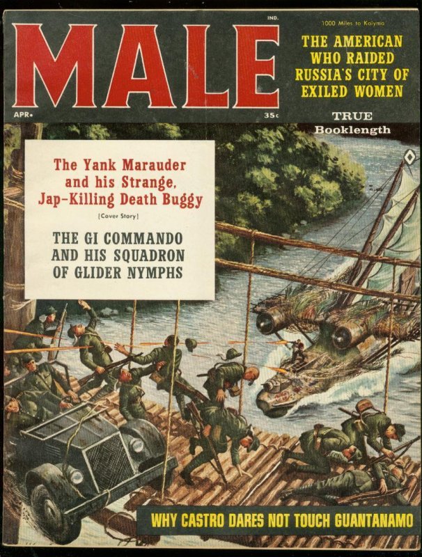 Pulp: Male Magazine April 1961-Castro-Cheesecake-Kunstler-Ww2 FN (1961), raw comic book in FN condition — front cover