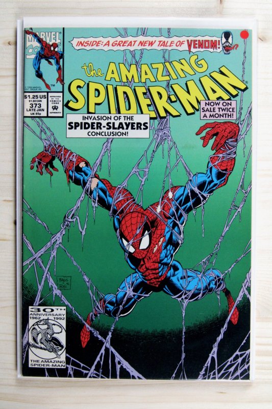 The Amazing Spider-Man #373 (Marvel Comics, 1993), raw comic book in NM- 9.2 condition — front cover