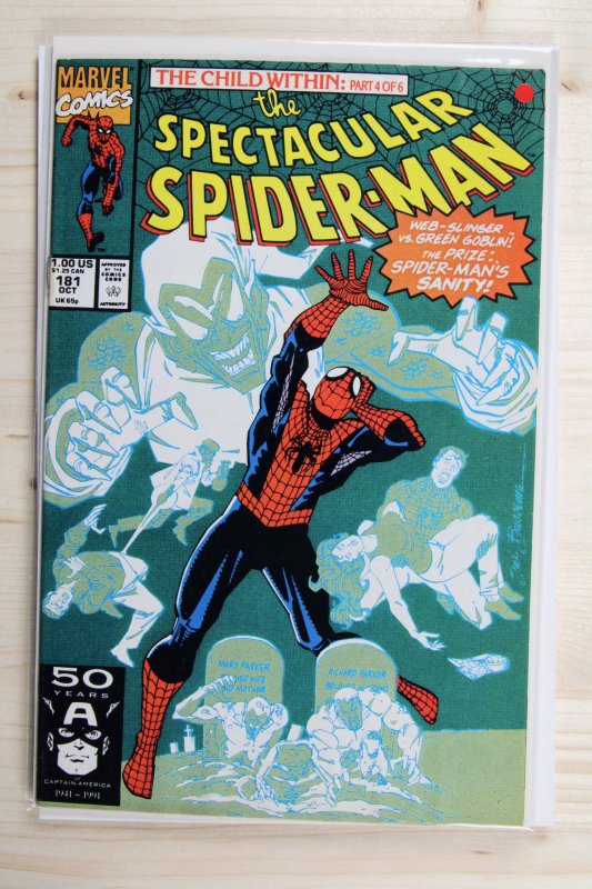 The Spectacular Spider-Man #181 (Marvel Comics, 1991), raw comic book in NM- 9.2 condition — front cover