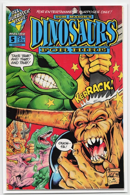 Dinosaurs for Hire #5 (Archie Comics, 1993), raw, ungraded comic book — front cover