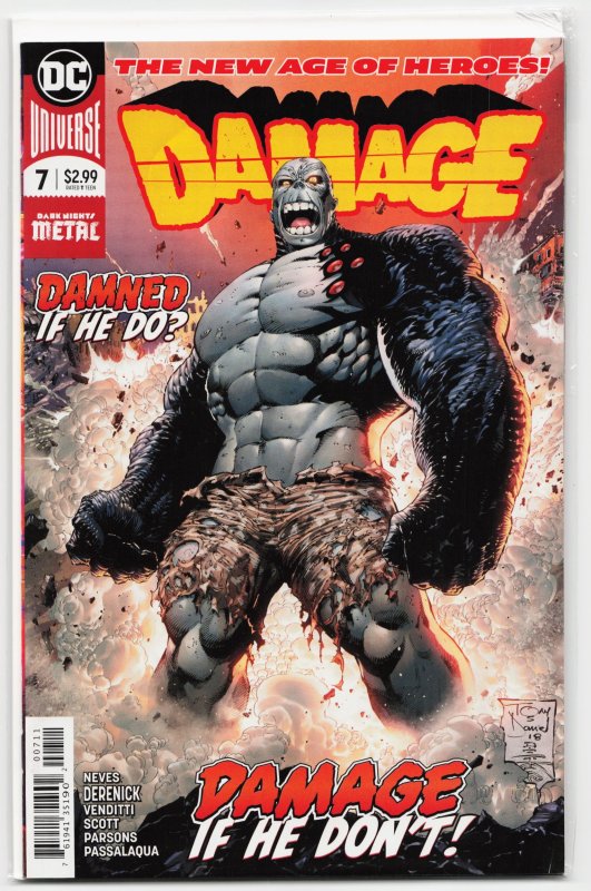 Damage #7 (DC Comics, 2018), raw, ungraded comic book — front cover