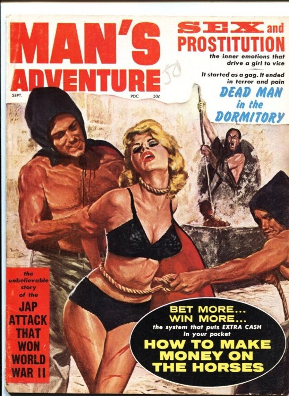 Man’s Adventure-Sept 1962- Weird Menace Bound Blonde-Cheesecake-War--Fine (1962), raw, ungraded comic book — front cover