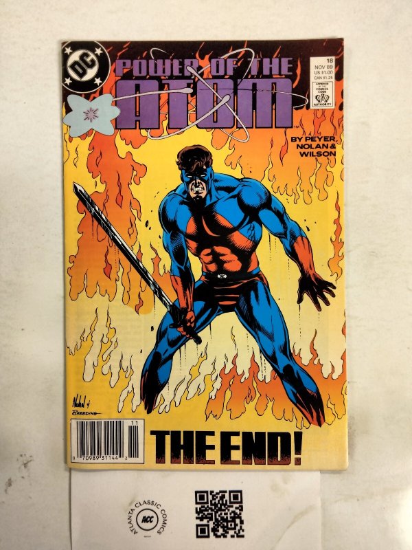 Power of the Atom #18 (DC Comics, 1989), raw comic book in NM condition — front cover