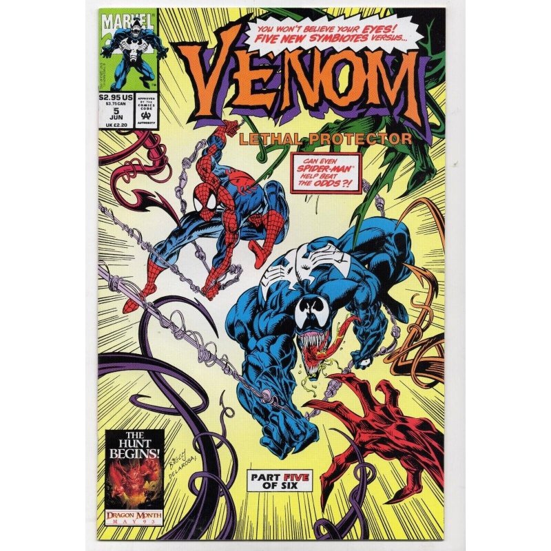 Venom: Lethal Protector #5 (Marvel Comics, 1993), raw comic book in NM 9.4 condition — front cover