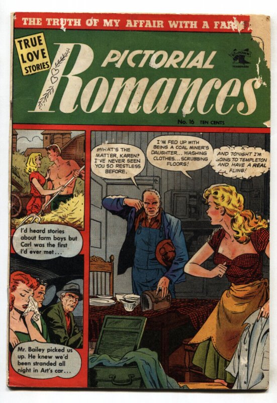 Pictorial Romances #16 (St. John Publications), raw, ungraded comic book — front cover