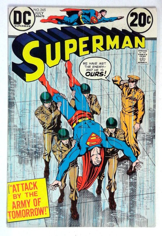 Superman #265 (DC Comics, 1973), raw comic book in VG condition — front cover