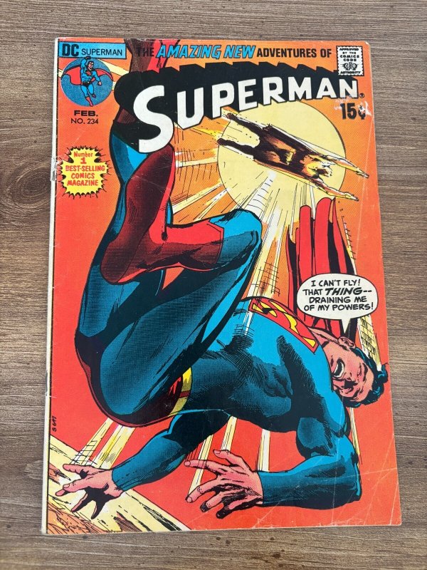 Superman #234 (DC Comics, 1971), raw comic book in VG condition — front cover