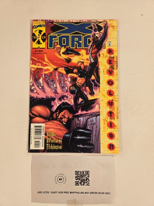 X-Force #102 (Marvel Comics), raw comic book in NM condition — front cover