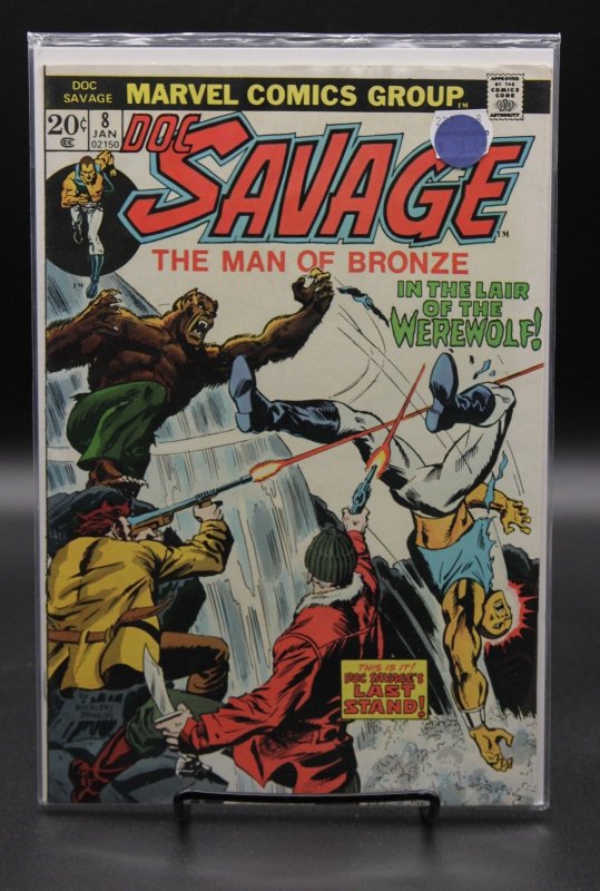 Doc Savage #8 (Marvel Comics, 1974), raw, ungraded comic book — front cover