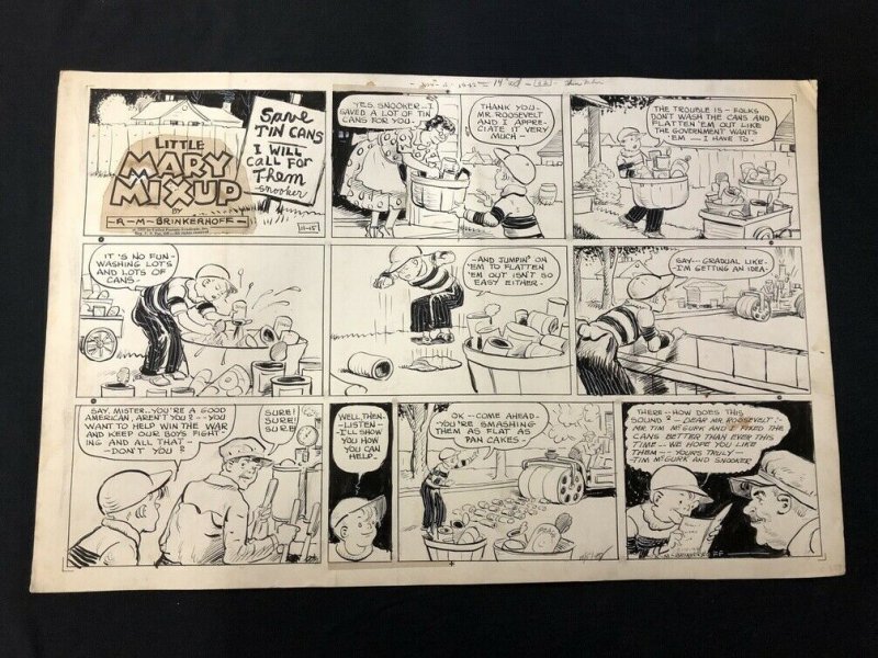 Little Mary Mixup Original Comic Strip Art November #15 (1942), raw, ungraded comic book — front cover