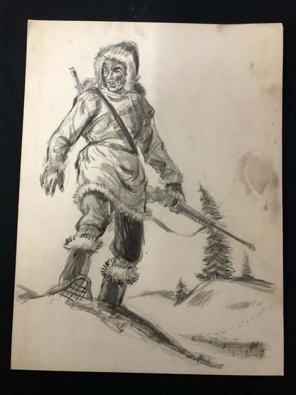 Pulp Magazine Original Preliminary Cover Art- 15x20, raw, ungraded comic book — front cover