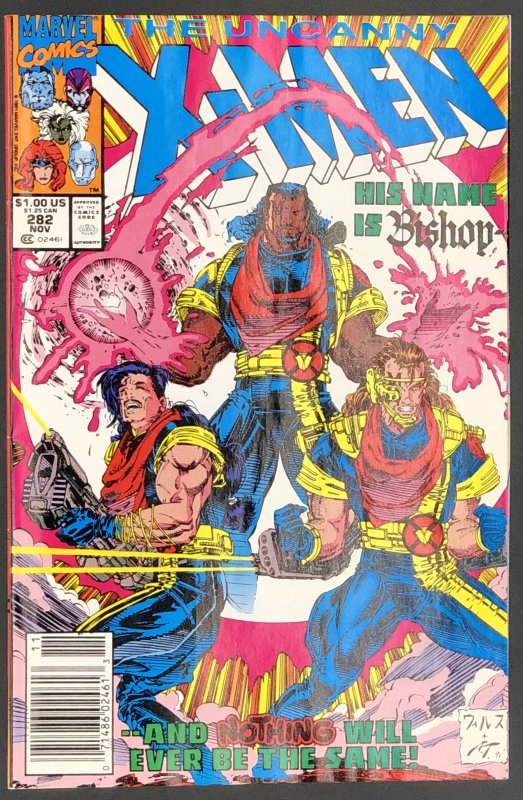 The Uncanny X-Men #282 (Marvel Comics, 1991), raw comic book in VF/NM condition — front cover