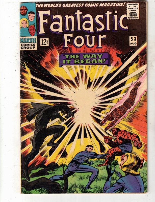 Fantastic Four #53 (Marvel Comics, 1966), raw comic book in FN/VF condition — front cover