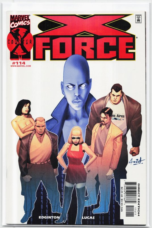 X-Force #114 (Marvel Comics, 2001), raw, ungraded comic book — front cover
