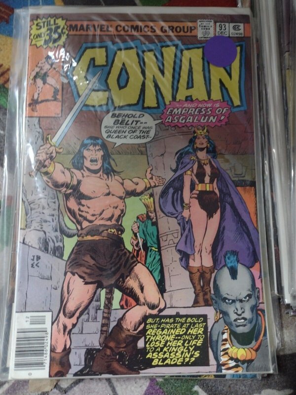 Conan the Barbarian #93 (Marvel Comics, 1978), raw, ungraded comic book — front cover