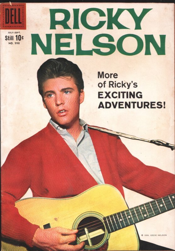 Ricky Nelson-Four Color Comics #998 (1959), raw, ungraded comic book — front cover