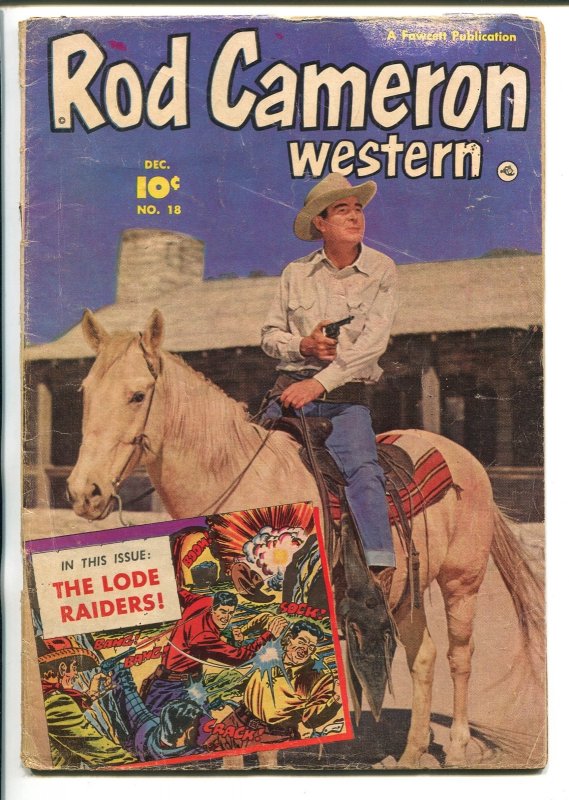 Rod Cameron Western #18 (Fawcett Publications, 1952), raw, ungraded comic book — front cover