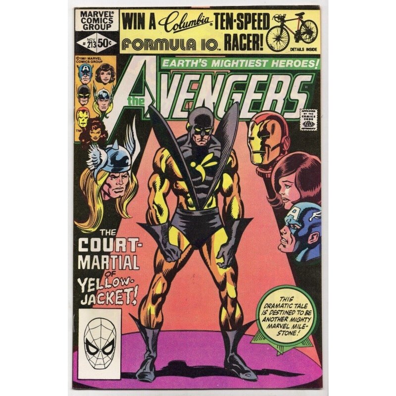 The Avengers #213 (Marvel Comics, 1981), raw comic book in VF/NM 9.0 condition — front cover