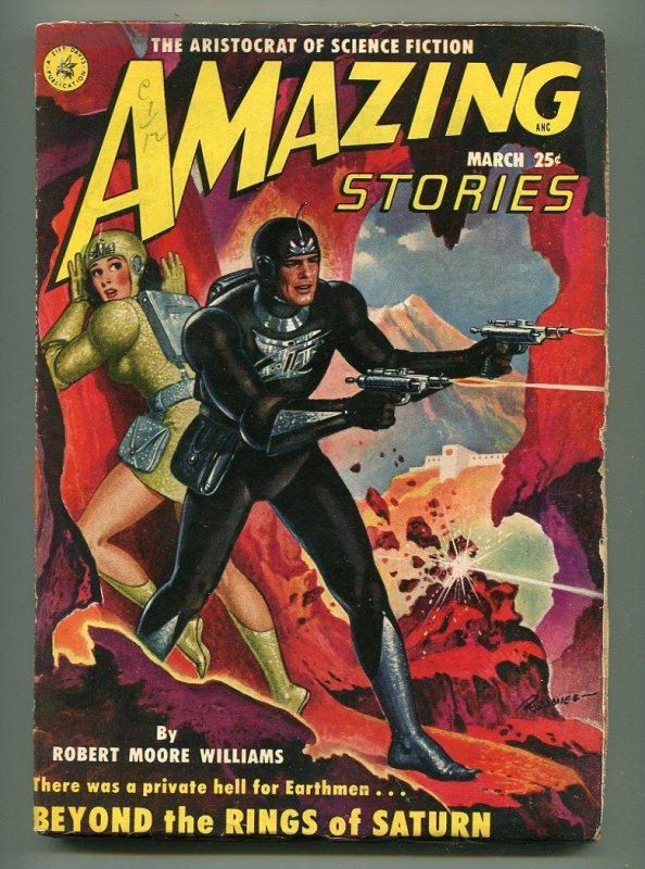 Amazing Stories Pulp March 1951-Robert Gibson Jones Cover-Vg (1951), raw comic book in VG condition — front cover