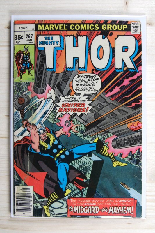Thor #267 (Marvel Comics, 1978), raw comic book in VG+ 4.5 condition — front cover