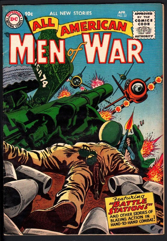 All American Men of War #32-1956-Wwii-Dc-Silver Age-High Grade (DC Comics), raw, ungraded comic book — front cover