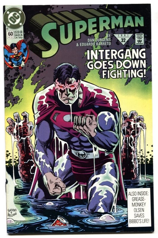 Superman #60 (DC Comics, 1991), raw comic book in NM- condition — front cover