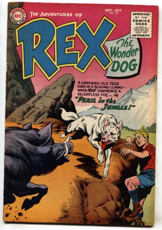 Adventures of Rex the Wonder Dog #23 (DC Comics, 1955), raw comic book in FN/VF condition — front cover