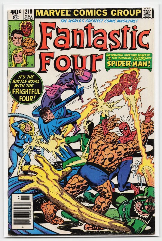 Fantastic Four #218 (Marvel Comics, 1980), raw, ungraded comic book — front cover