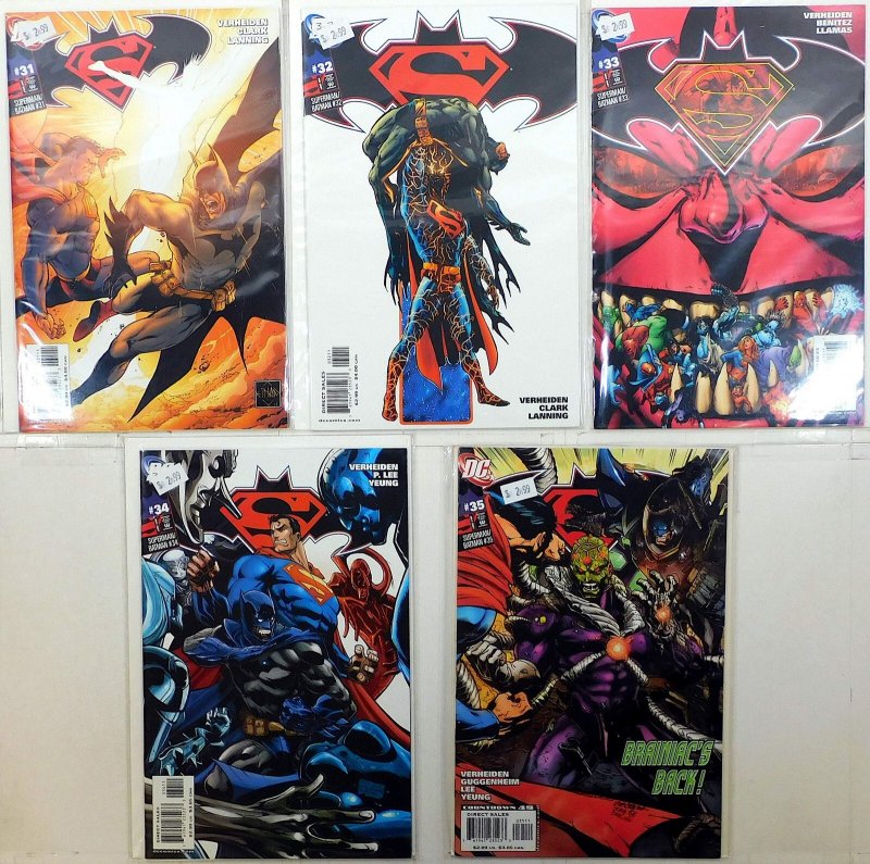 Superman / Batman Lot of 5 #31, 32, 33, 34, 35 (2007) DC Comics 1st Print (DC Comics, 2007), raw, ungraded comic book — front cover