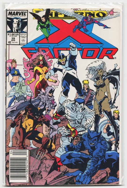X-Factor #39 (Marvel Comics, 1989), raw, ungraded comic book — front cover