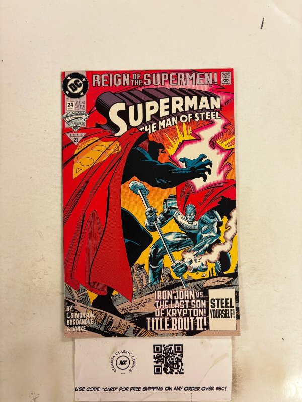 Superman the Man of Steel #24 (DC Comics, 1993), raw comic book in NM condition — front cover