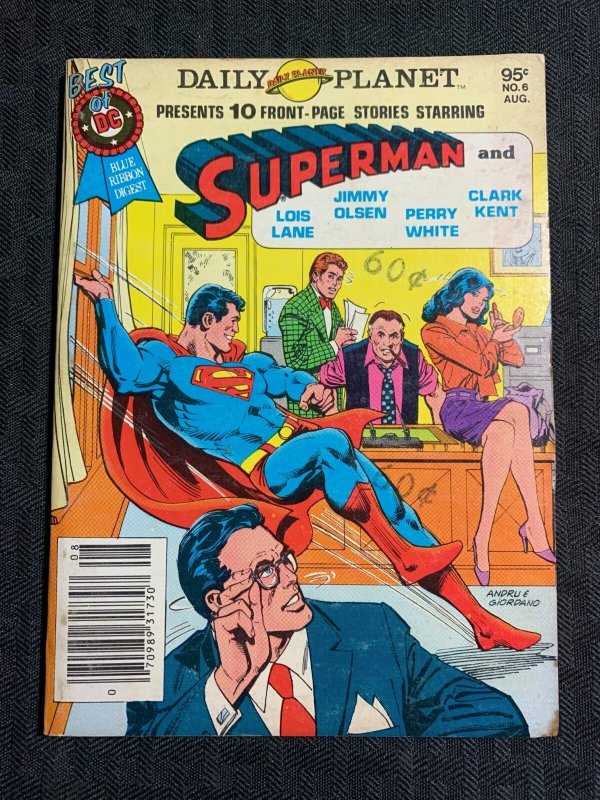 1980 Superman Blue Ribbon Digest #6 (1980), raw comic book in VG/FN 5.0 condition — front cover