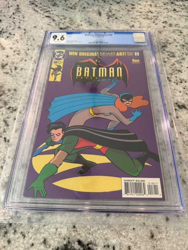 The Batman Adventures #18 (DC Comics), CGC 9.6 graded comic book, Universal Blue label — front cover in its holder