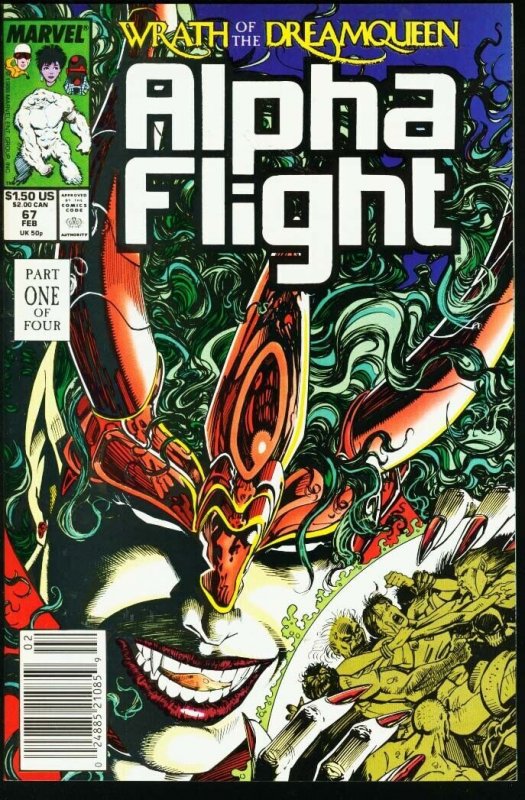 Alpha Flight #67 (Marvel Comics), raw comic book in NM condition — front cover